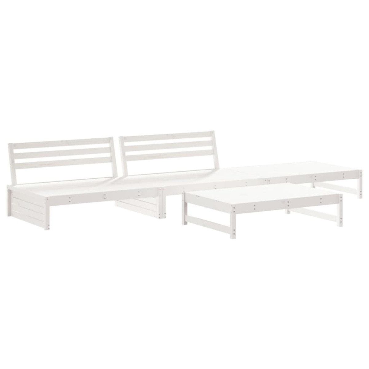 Gartentisch- Stuhlset, 3186628 und Weiß VIDAXL