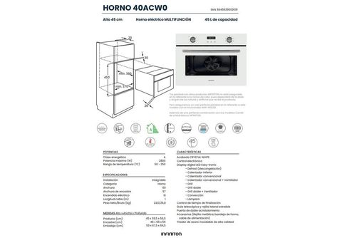 Horno  Beko BBCM12300X, Multifunción, Limpieza por vapor, 48 l, 59.4 cm,  Inox