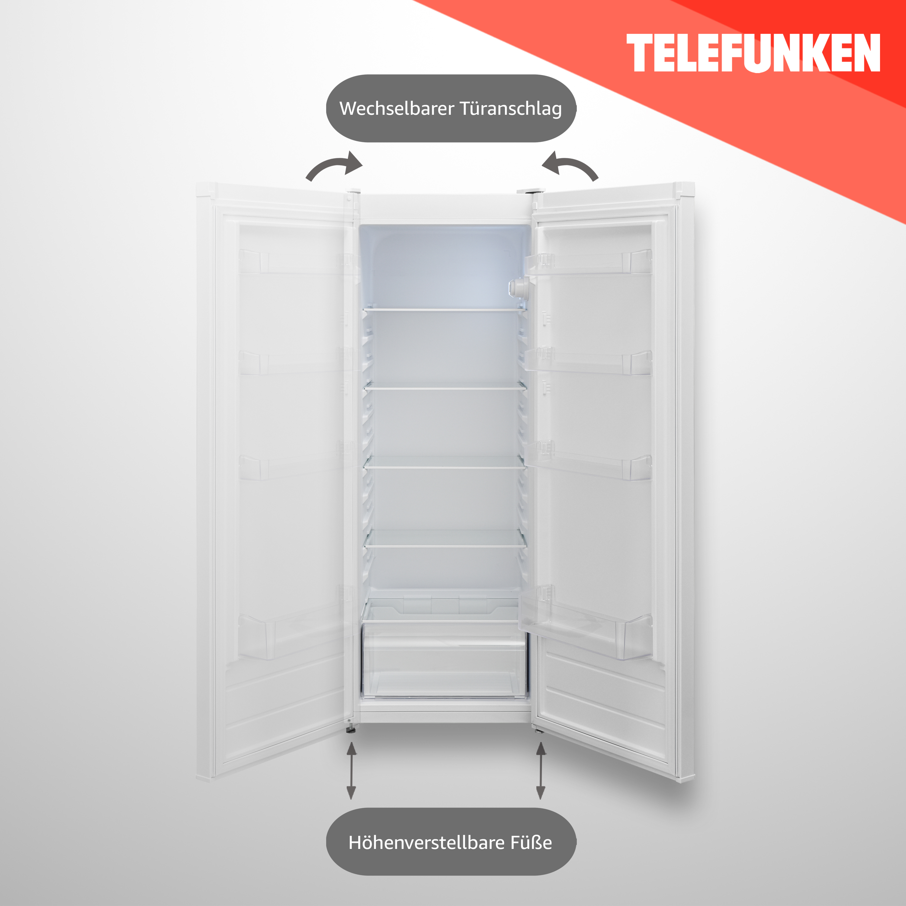 (E, cm hoch, 144 Weiß) TELEFUNKEN KTFK265EW2 Kühlschrank