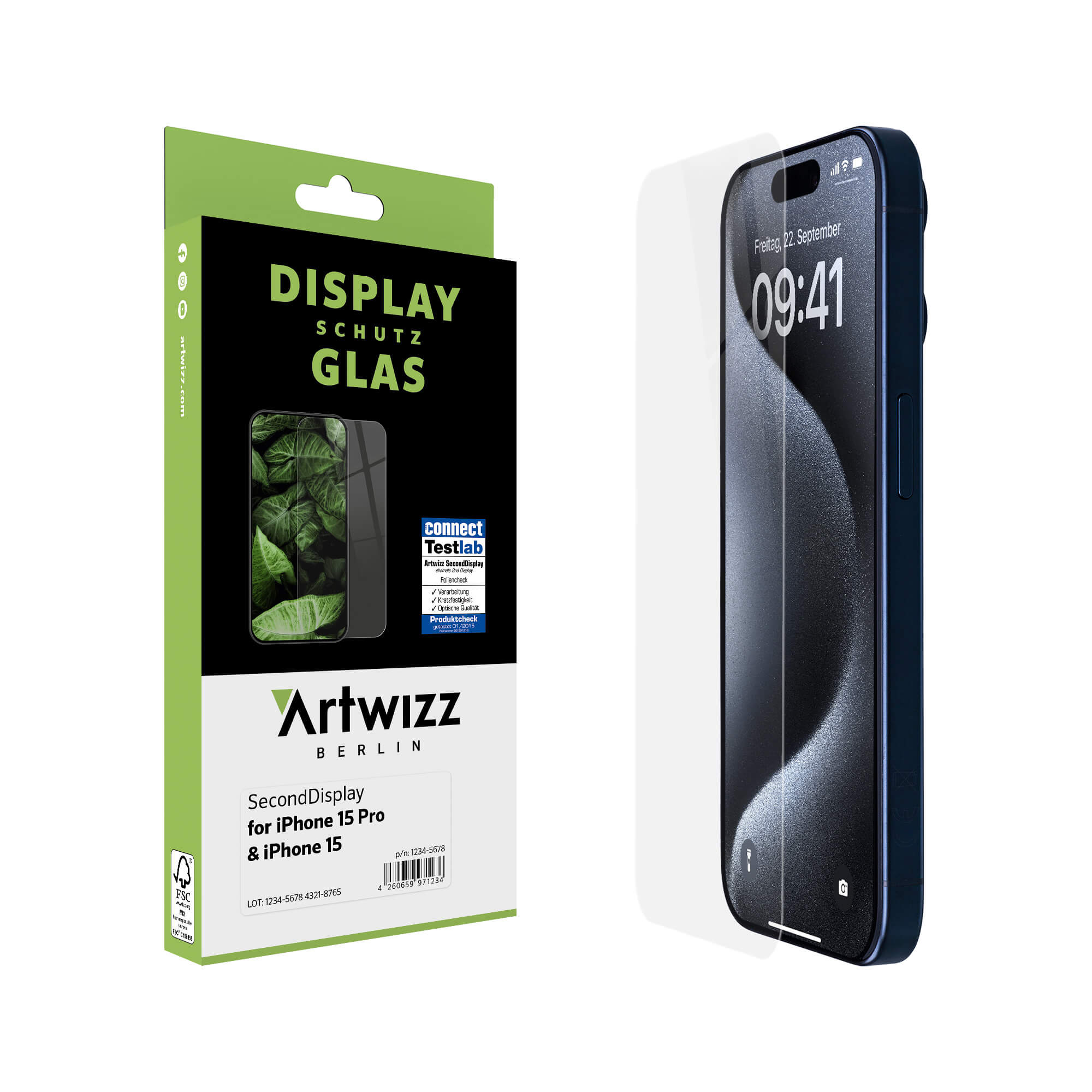 ARTWIZZ SecondDisplay Displayschutz(für Apple iPhone 15 / Pro) 15