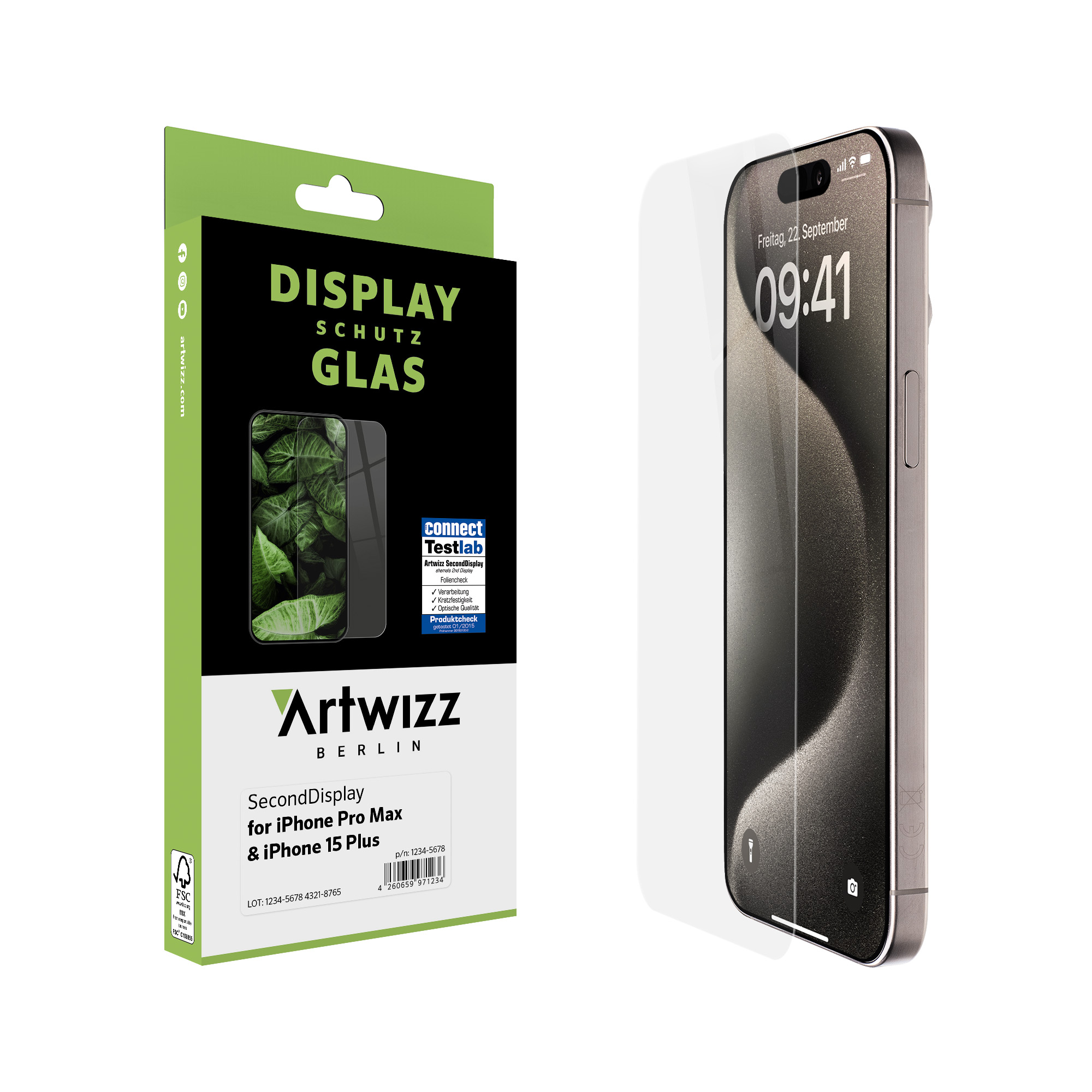 Plus) Displayschutz(für iPhone Max, ARTWIZZ Pro SecondDisplay 15 Apple iPhone 15