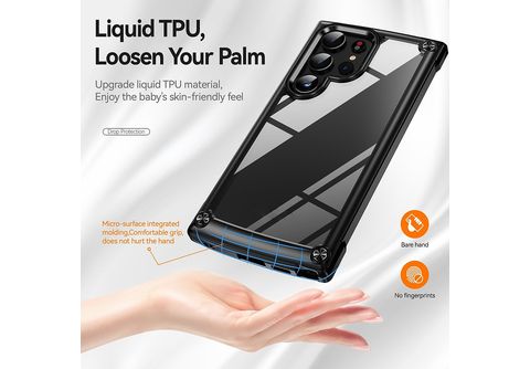 Wigento Handyhülle Für Samsung Galaxy S24 Ultra Silikon TPU Schutz Hülle  Cover Schwarz