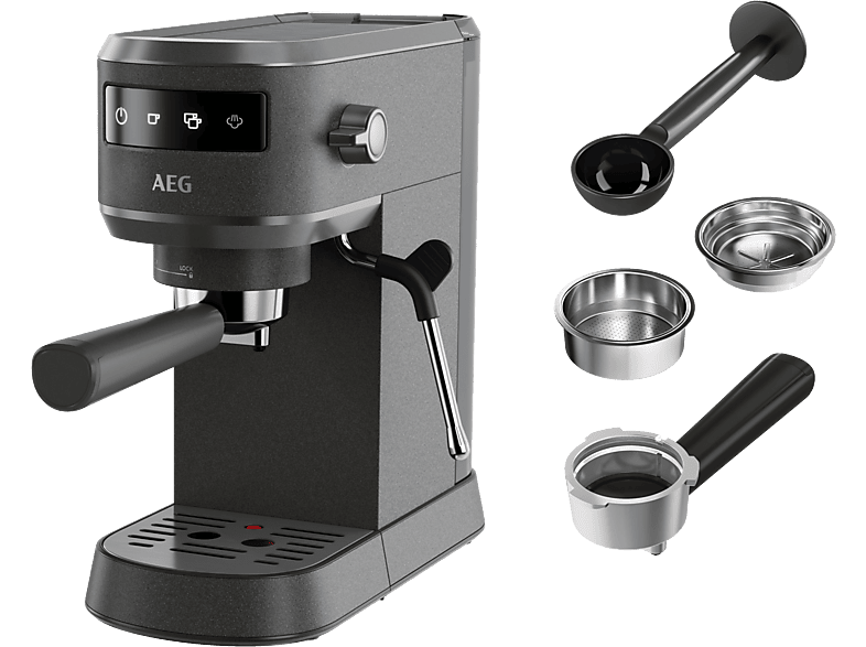 AEG Espresso Siebträgermaschine EC6-1-6BST Gourmet 6 Black Pearl Espressomaschine Black Pearl