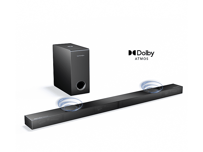 ULTIMEA Nova S70 - 3.1.2 Kanal Dolby Atmos Soundbar, 390W Spitzenleistung, Soundbar, Schwarz