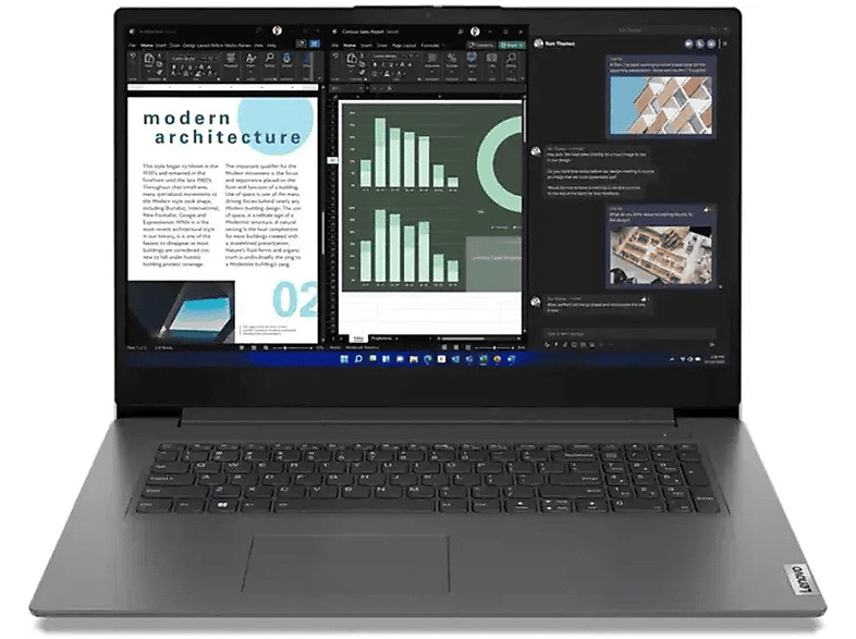 LENOVO V17-IRU mit Intel Core i5-1335U, Notebook mit 17,3 Zoll Display, Intel® Core™ i5 Prozessor, 8 GB RAM, 2 TB SSD, Iron Grey