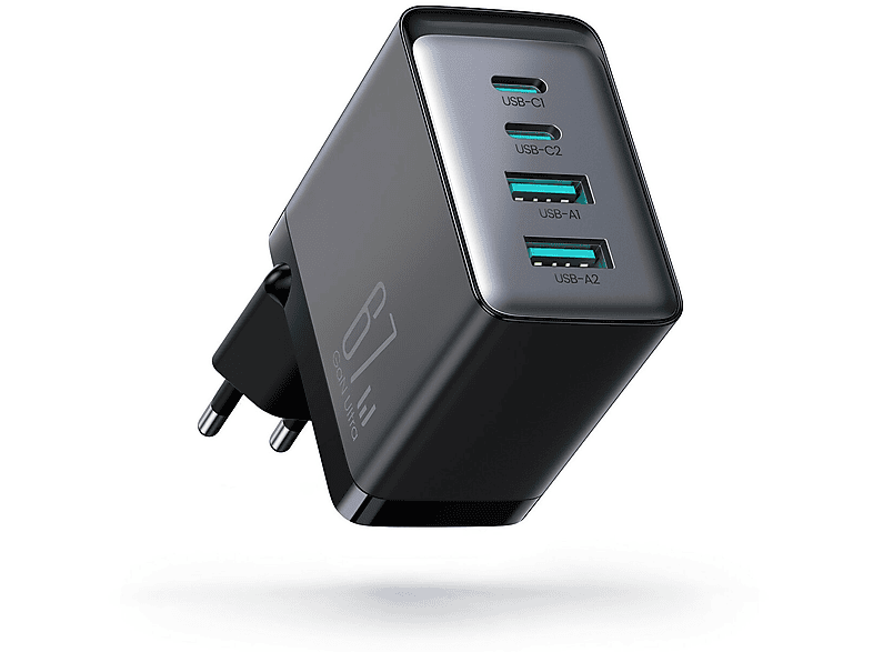 JOYROOM 67W 4 Ports (2x USB, 2x USB C) Ladegerät Universal, -, Schwarz