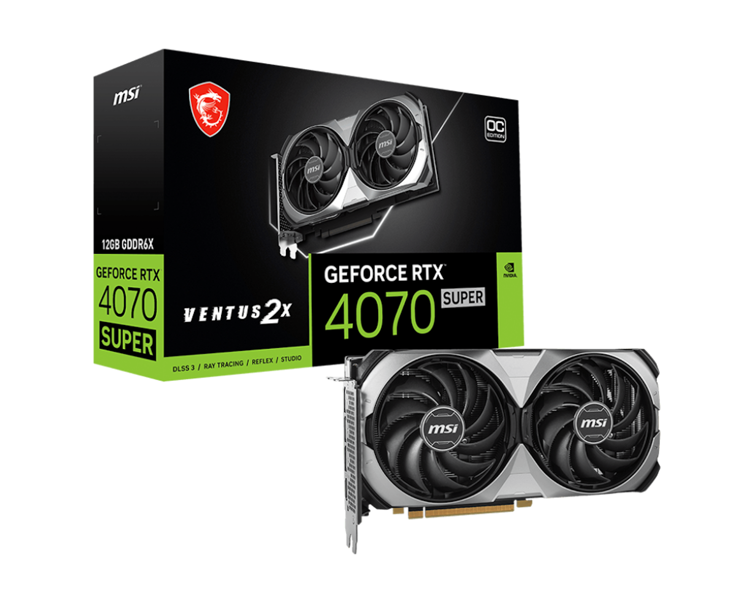 MSI GeForce RTX 4070 2X Grafikkarte) VENTUS SUPER (NVIDIA, 12G OC