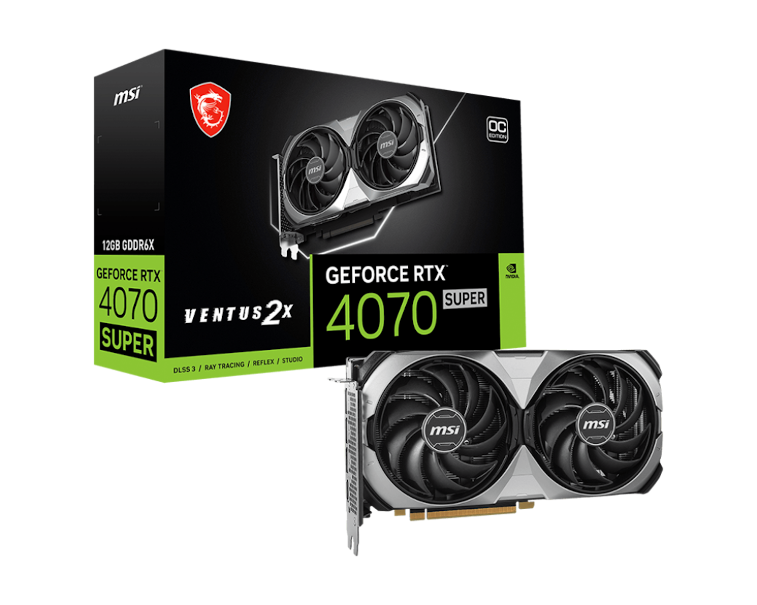 OC MSI (NVIDIA, RTX 2X GeForce SUPER 4070 12G Grafikkarte) VENTUS