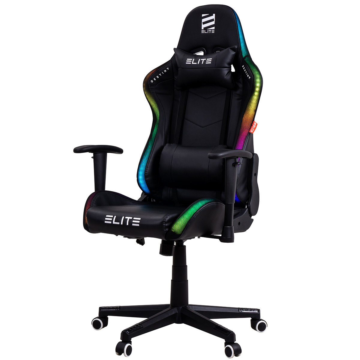 ELITE RGB Gaming Schwarz DESTINY mit RGB-Farbwechsel, RGB Stuhl MG200