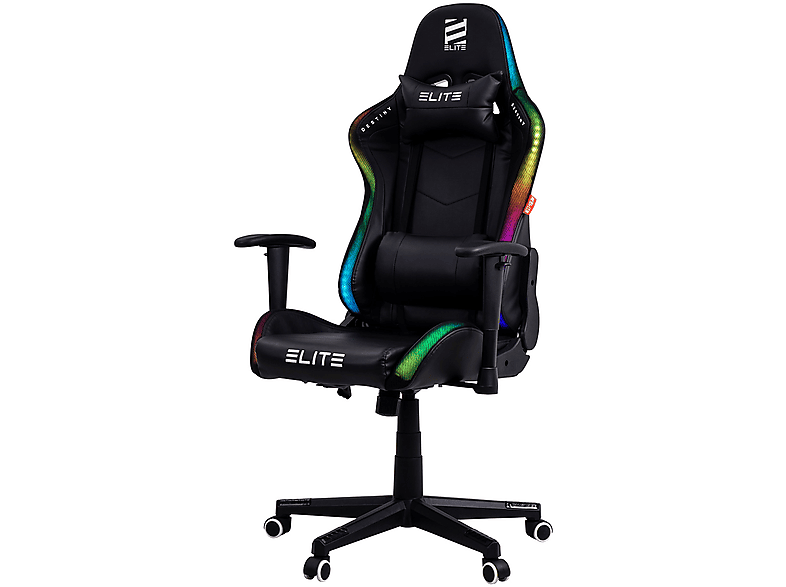 ELITE  DESTINY MG200 RGB Gaming Stuhl mit RGB-Farbwechsel, Schwarz RGB
