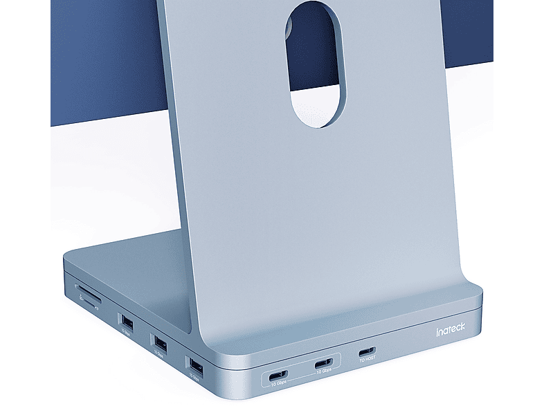 INATECK USB C Hub Dockingstation für iMac 24 Zoll 2021/2023, 8-in-1 Aluminium USB Hub mit NVMe SSD Gehäuse, USB hub, blue