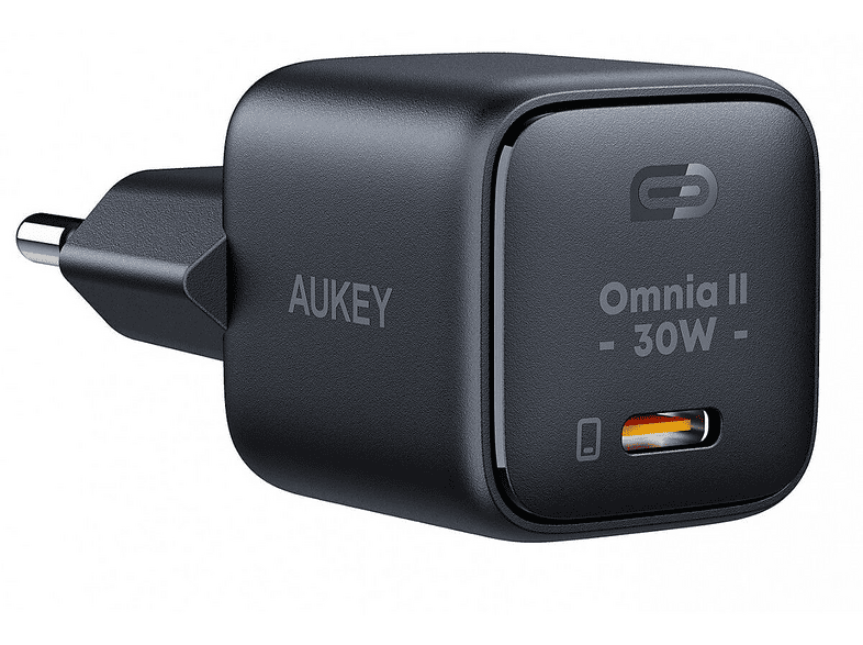 AUKEY PA-B1L-BK 30W Omnia II Mini GaN Type-C PD Destekli Şarj Cihazı Siyah