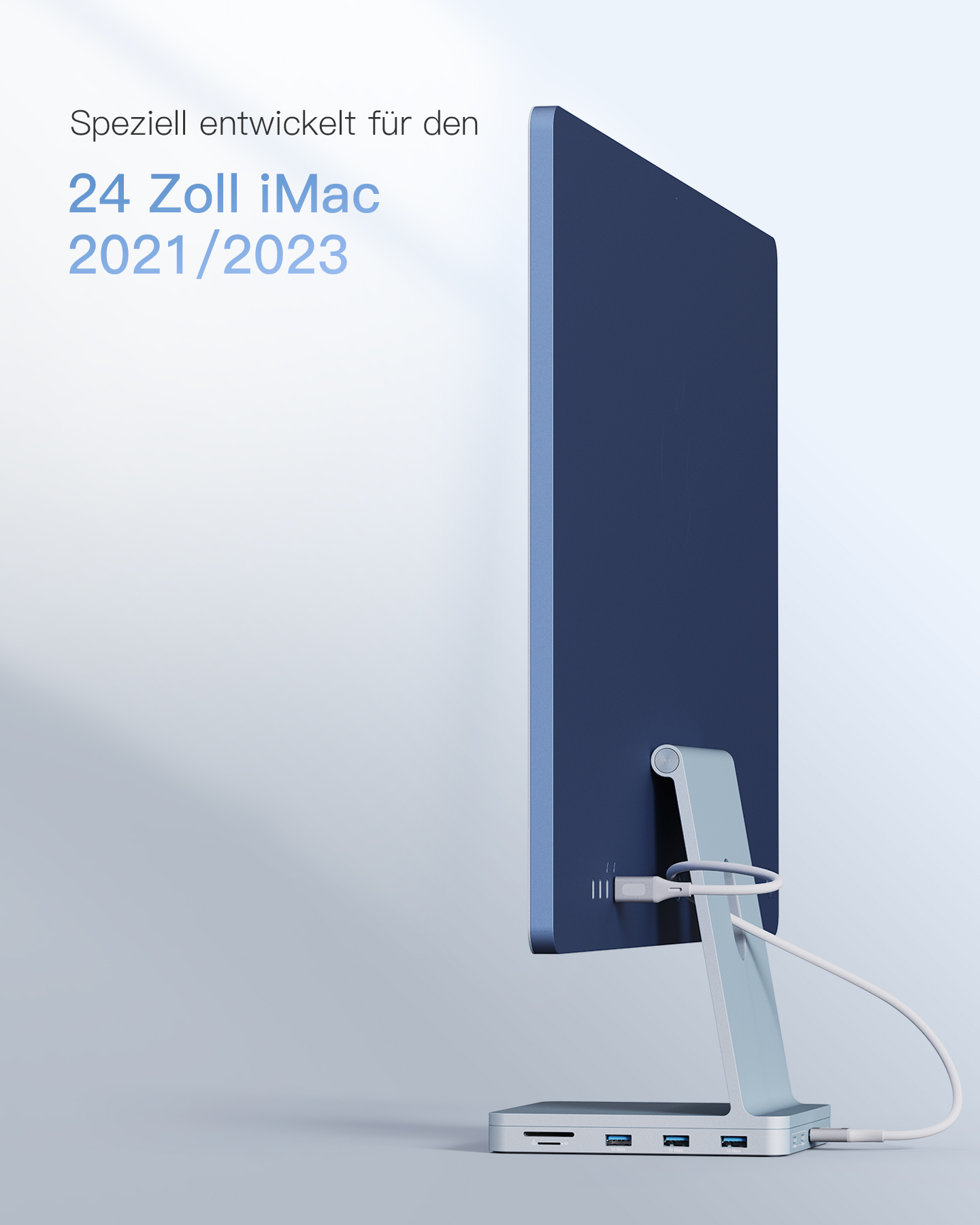 Aluminium Hub Zoll NVMe mit 8-in-1 SSD INATECK Hub blue C Gehäuse, für Dockingstation USB USB USB iMac 24 2021/2023, hub,