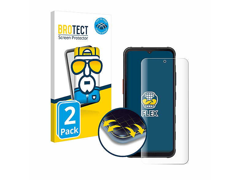 BROTECT 2x Flex XCover Galaxy Curved Samsung Schutzfolie(für 7) Full-Cover 3D