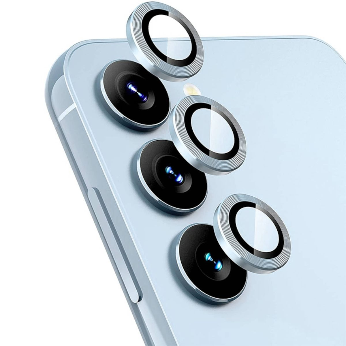 WIGENTO Aluminium Ring H9 Samsung Glas Back Kamera Hart S24 Galaxy Schutzglas(für + Plus)