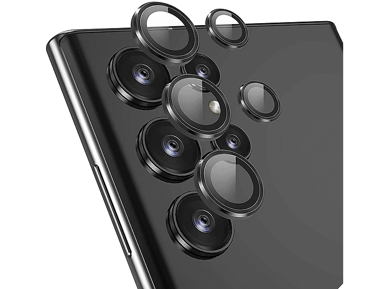 Hart Schutzglas(für + Ultra) Samsung WIGENTO Ring Kamera S24 Glas Aluminium Back Galaxy H9