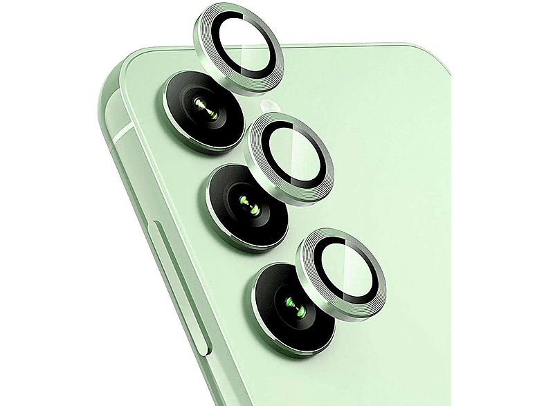 WIGENTO Aluminium Ring Back Kamera H9 Hart S24 Schutzglas(für Plus) + Glas Samsung Galaxy