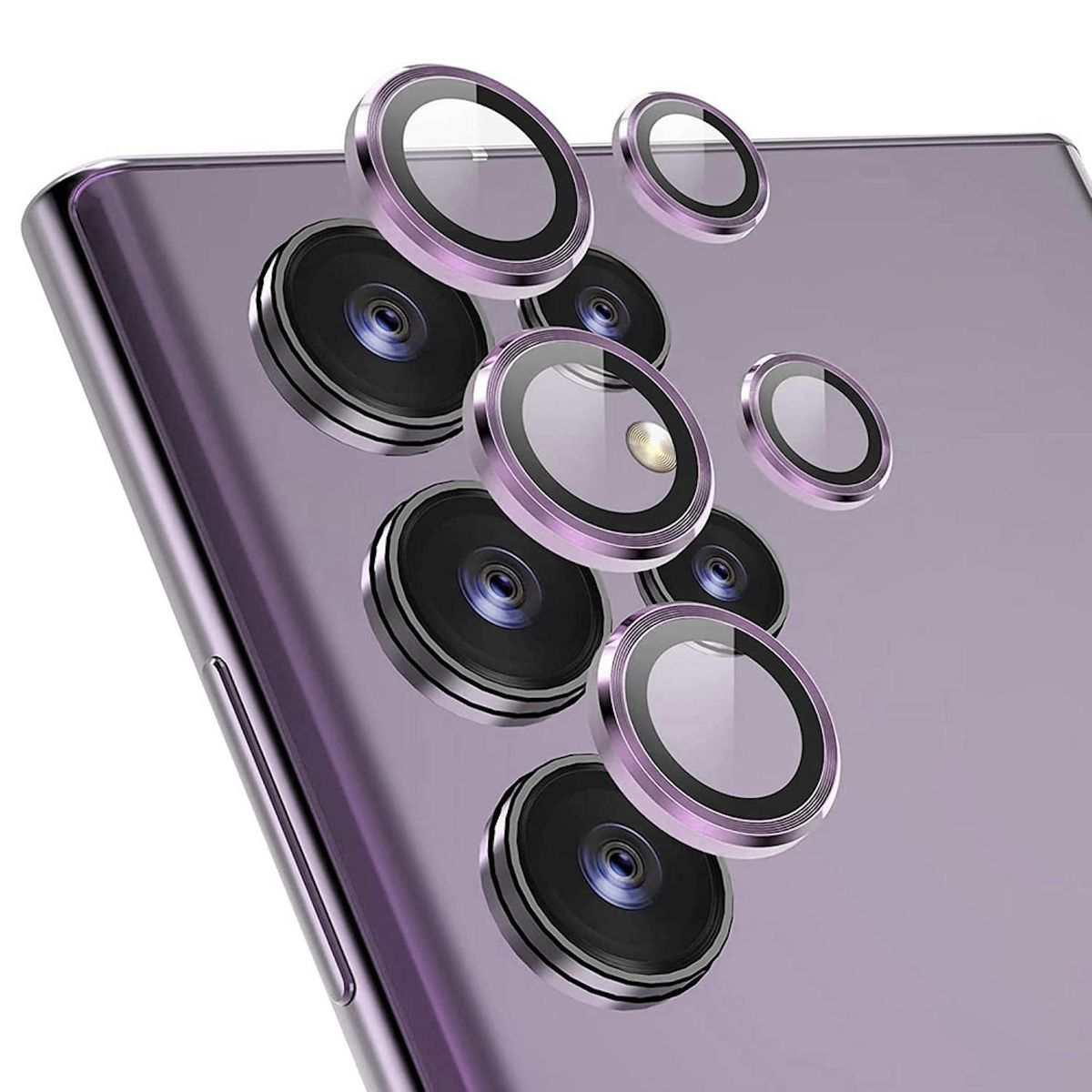 WIGENTO Aluminium Ring Back Galaxy H9 Kamera Ultra) + Samsung Hart S24 Glas Schutzglas(für