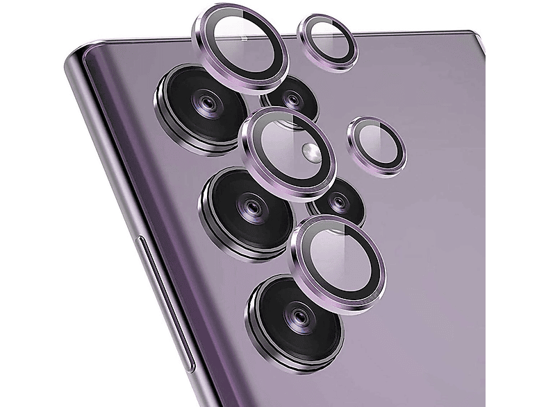WIGENTO Aluminium Ring Back Galaxy H9 Kamera Ultra) + Samsung Hart S24 Glas Schutzglas(für