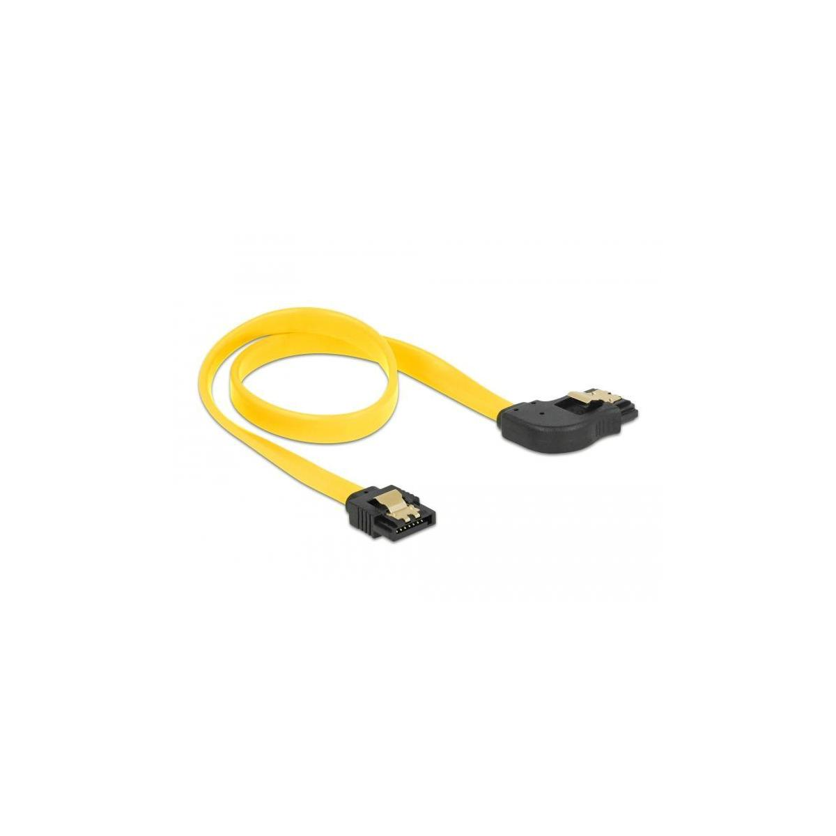Cavo SATA giallo con connettori neri.