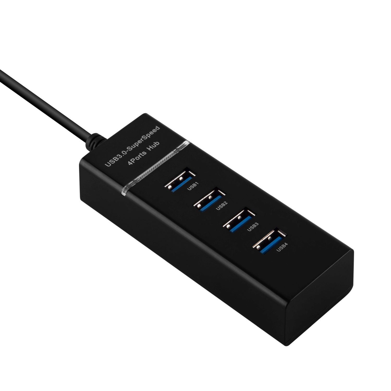 CADORABO 4-Port USB Supply, Play Multischnittstelle mit Buchse USB & 3.0 und USB Hub Stecker, Hub, SCHWARZ Plug Power USB