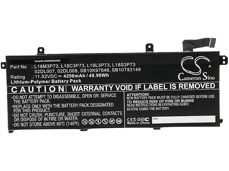 VHBW Ersatz für Lenovo SB10T83197, SB10T83149 für Li-Polymer Akku - Notebook, 4250