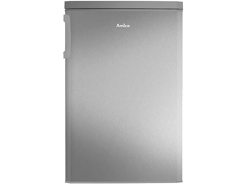 AMICA Vollraumkühlschrank Silber 120 L freistehend Kühlschrank Edelstahloptik Kühlschrank (E, 84,5 cm hoch, Silber)