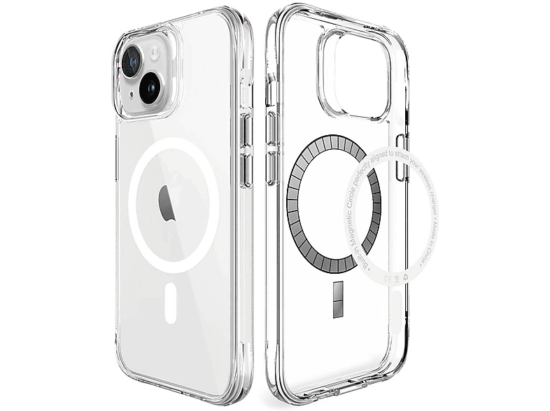 IMOSHION Stoßfest Silikon MagSafe, Backcover, Apple, Apple iPhone 15, Transparent