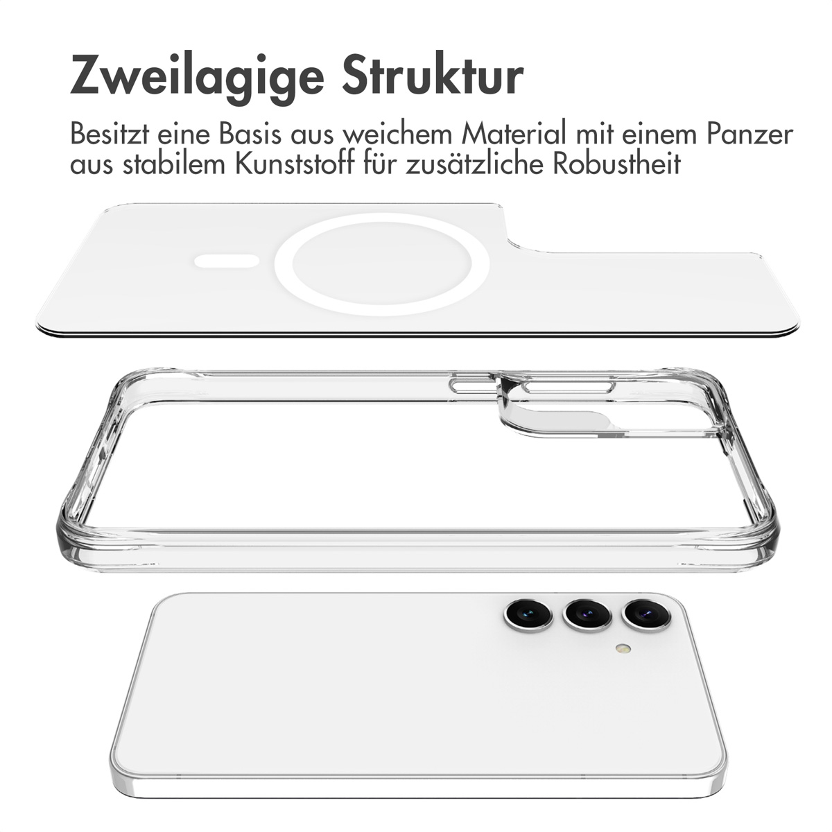 IMOSHION Stoßfest Silikon MagSafe, Backcover, Samsung Transparent Samsung, S24, Galaxy