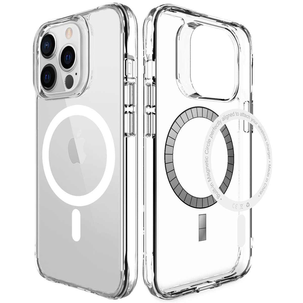 13 iPhone Apple, IMOSHION MagSafe, Backcover, Stoßfest Silikon Pro Max, Transparent Apple
