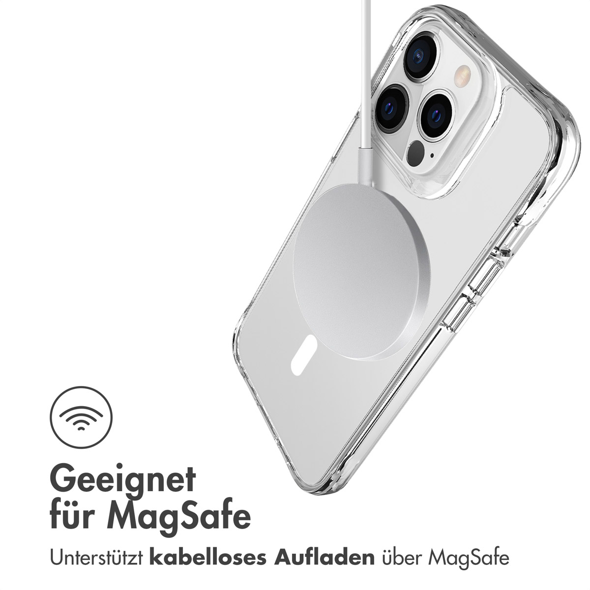 Backcover, Apple, IMOSHION Pro iPhone 13 Silikon Transparent Max, Apple MagSafe, Stoßfest
