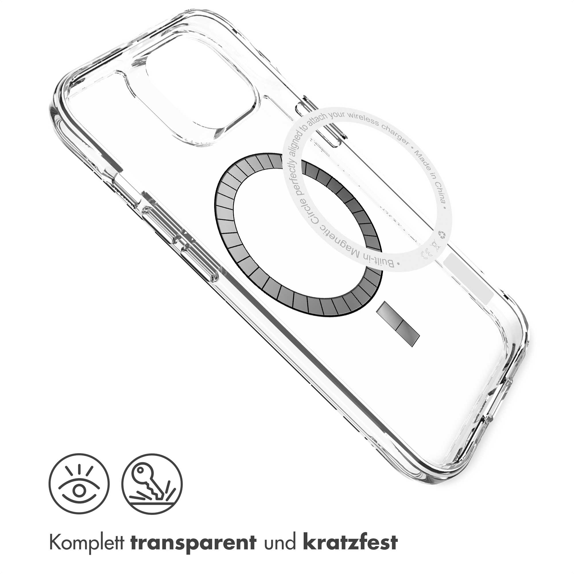 IMOSHION Stoßfest Silikon iPhone Apple, Plus, 14 Apple Backcover, Transparent MagSafe