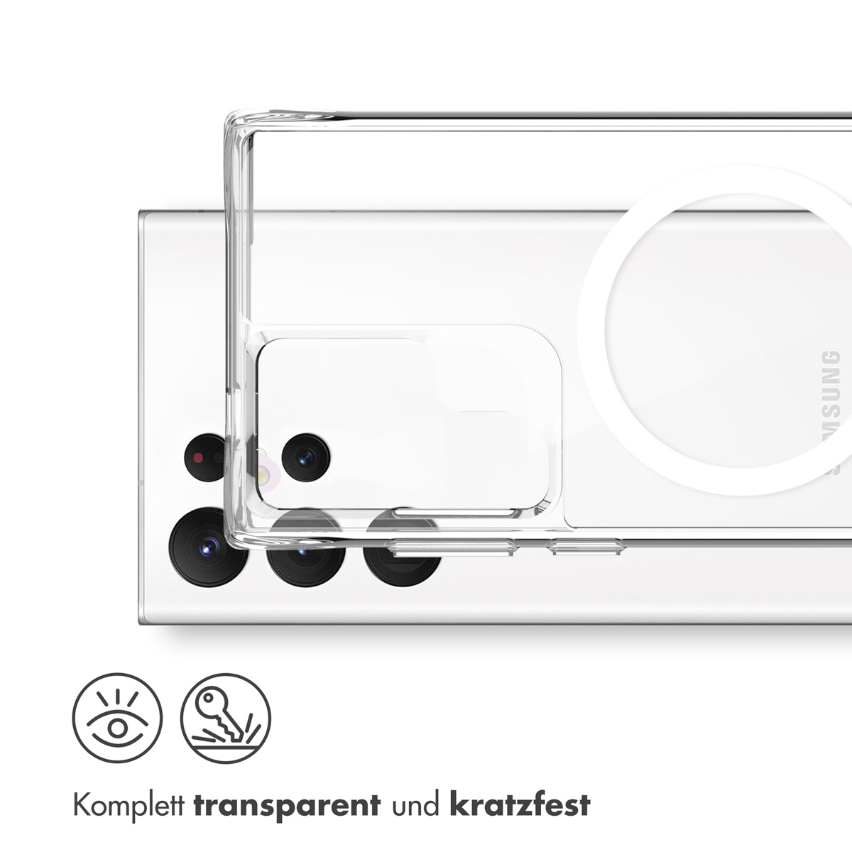 Ultra, Samsung Samsung, S24 IMOSHION Transparent Silikon Stoßfest Backcover, Galaxy MagSafe,