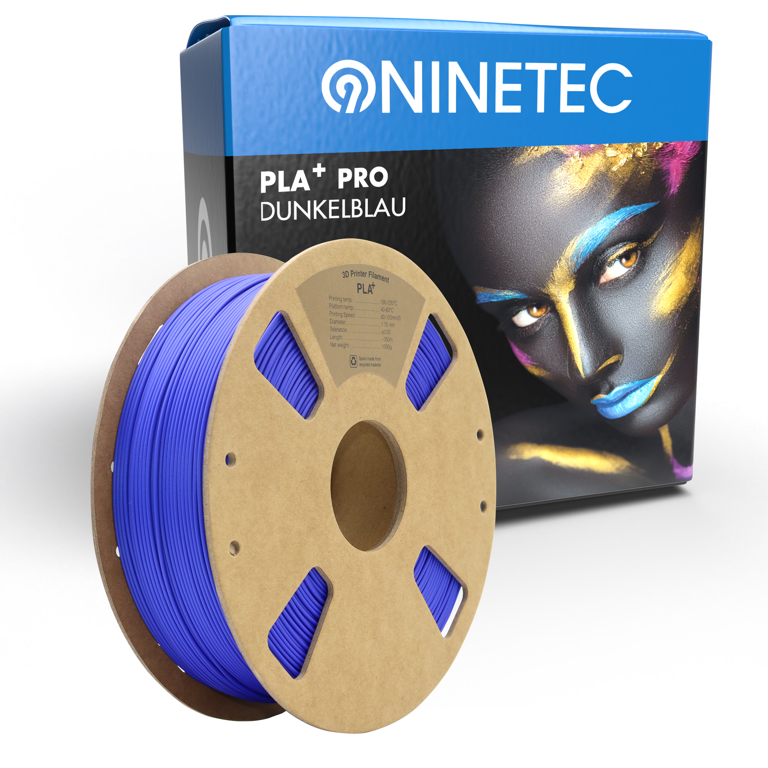 dunkelblau NINETEC PLA+ Filament PRO