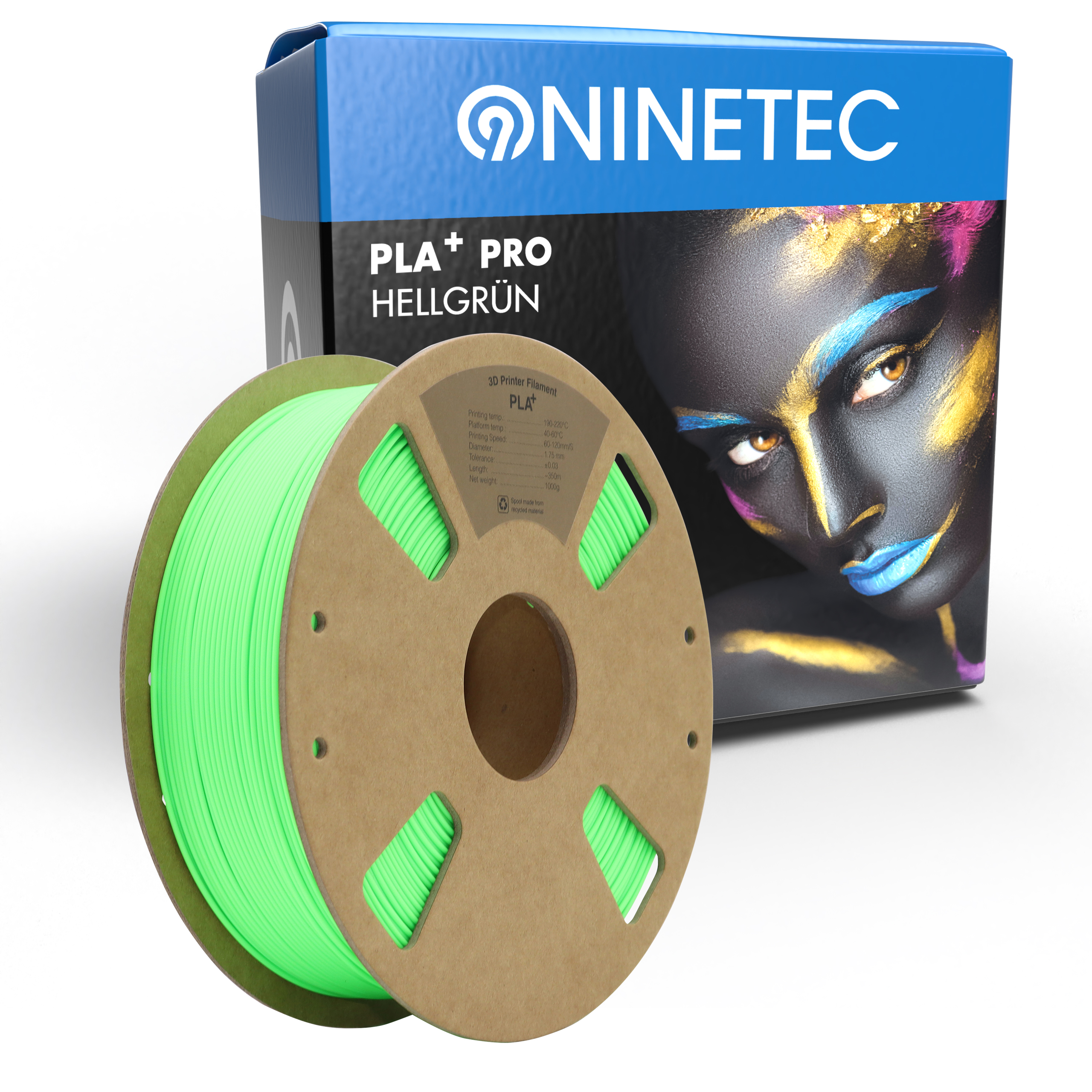 PRO Filament PLA+ Hellgrün NINETEC
