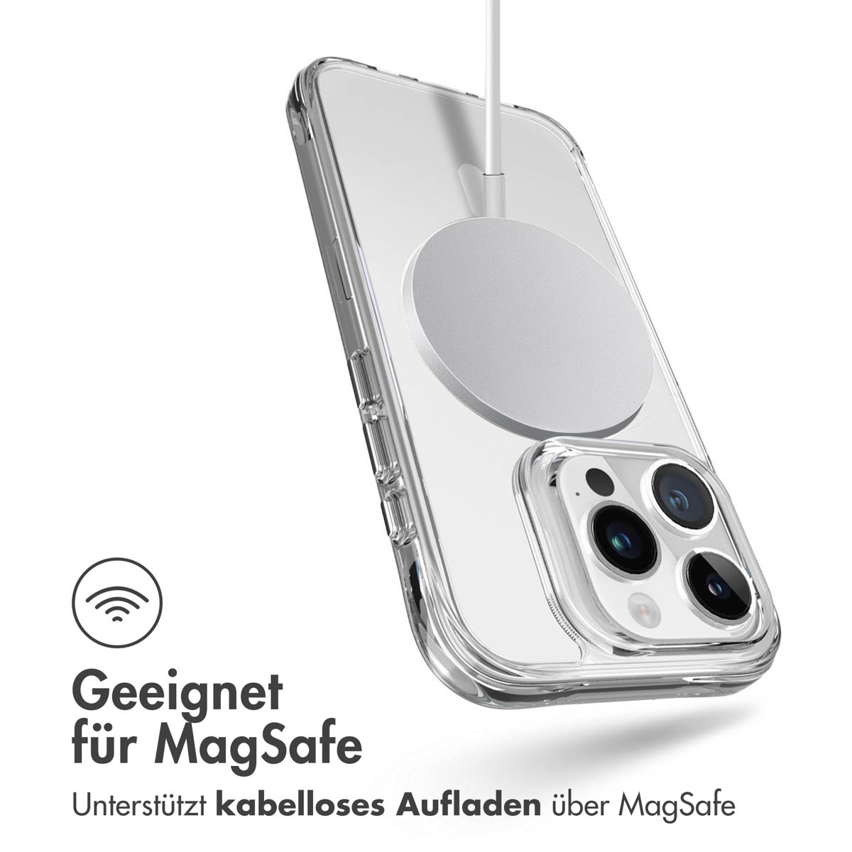 IMOSHION Stoßfest Silikon MagSafe, Apple 15 Transparent Apple, Pro iPhone Max, Backcover