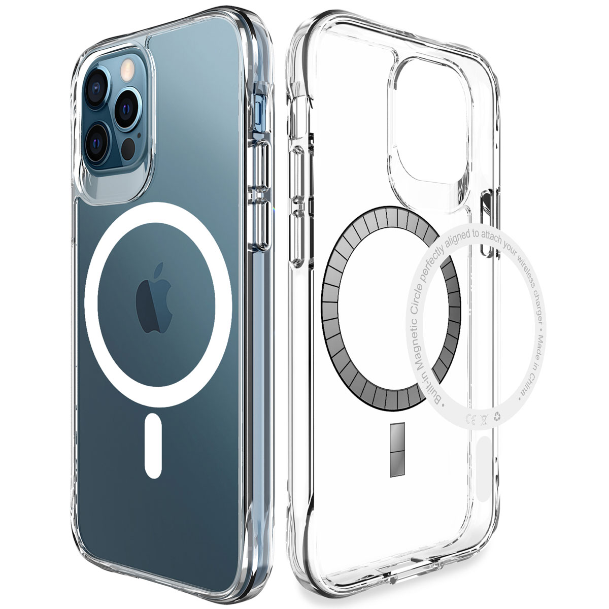 IMOSHION Stoßfest MagSafe, Apple Silikon Backcover, Apple, 12 Pro Transparent Max, iPhone