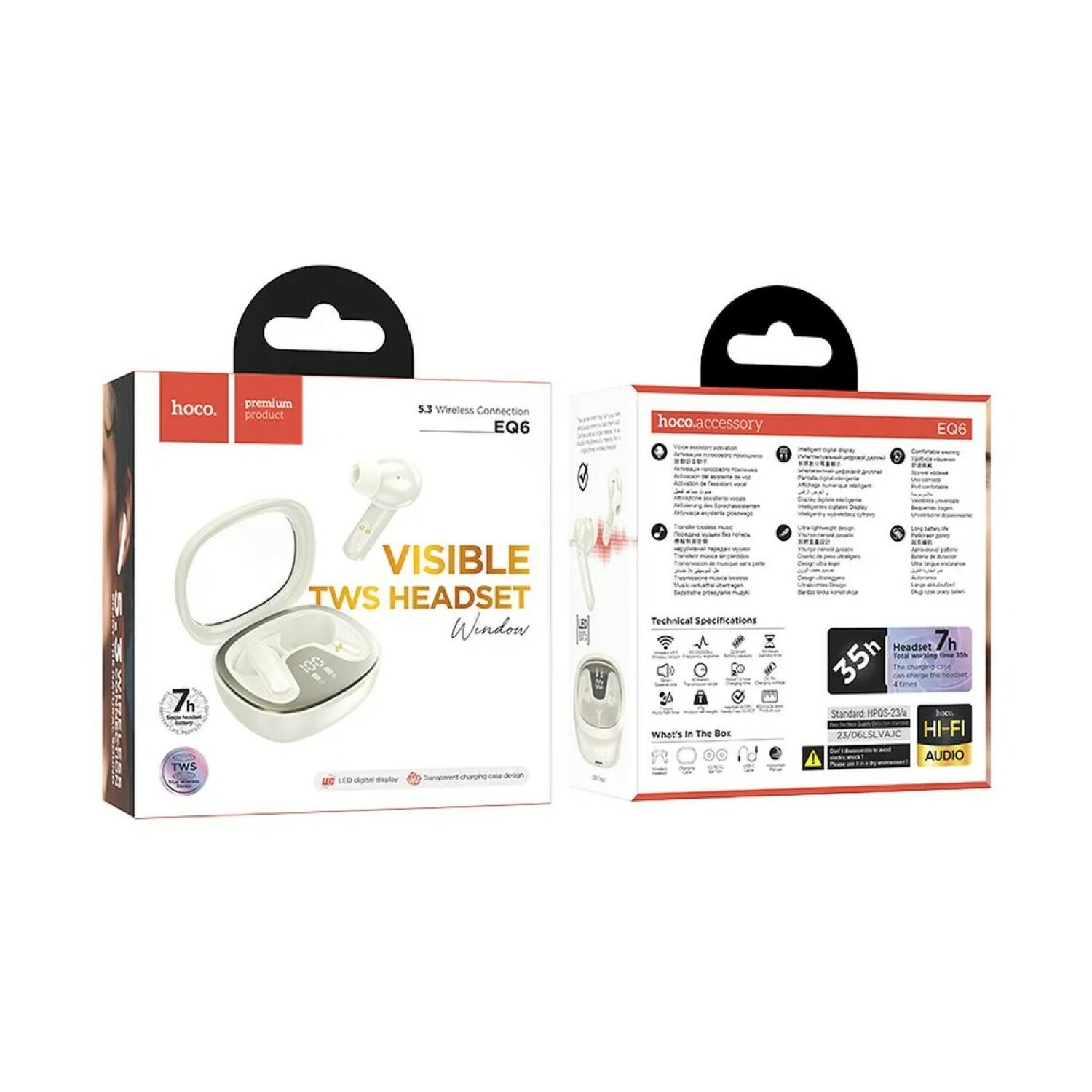 HOCO EQ6 Bluetooth TWS Shadow, In-ear Kopfhörer Weiß MediaMarkt