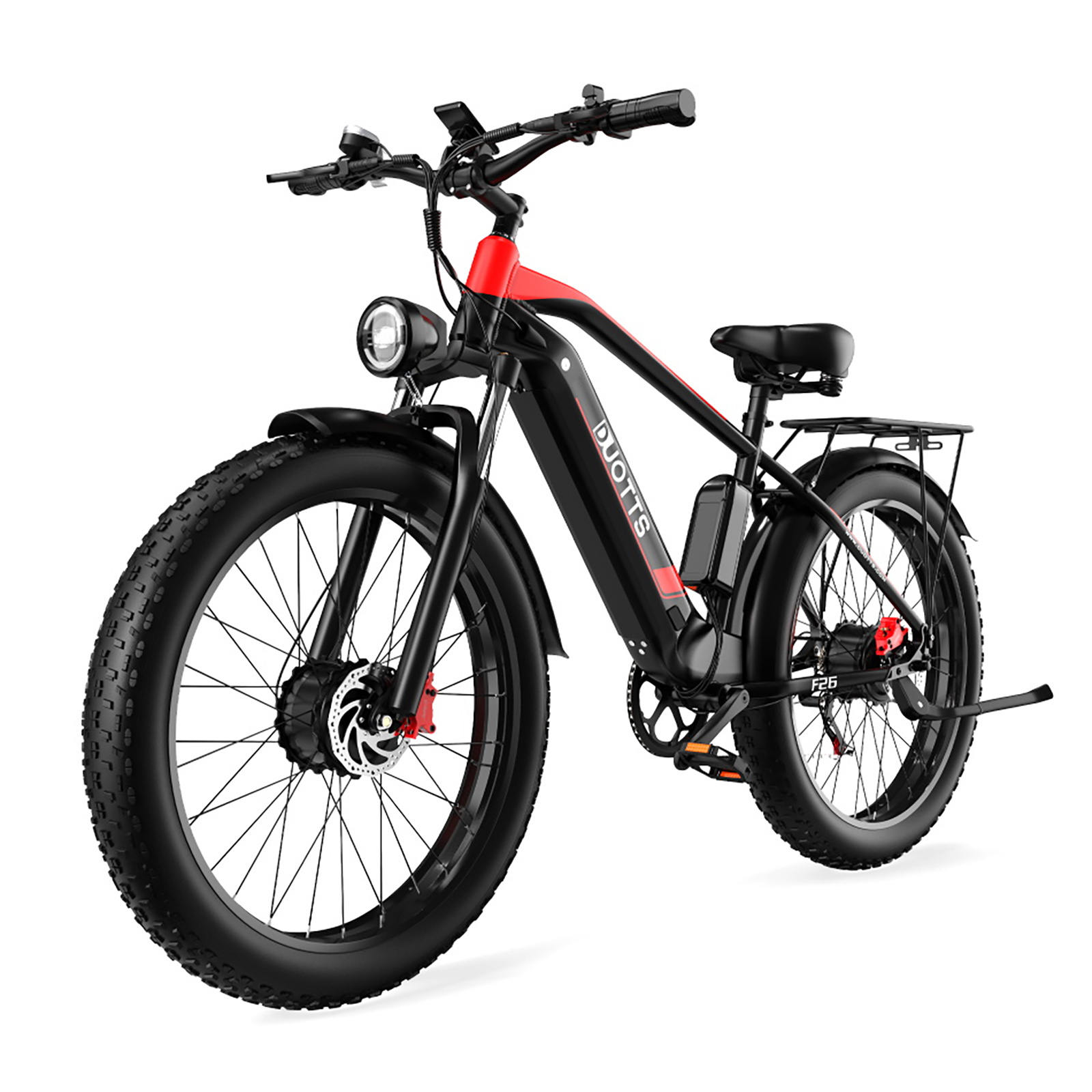 DUOTTS Elektrofahrrad Terrain Rot) All und mit (Laufradgröße: 250-W-Motor Zoll, (ATB) 26 48-V-17,5-Ah-Akku Unisex-Rad, bürstenlosem Bike