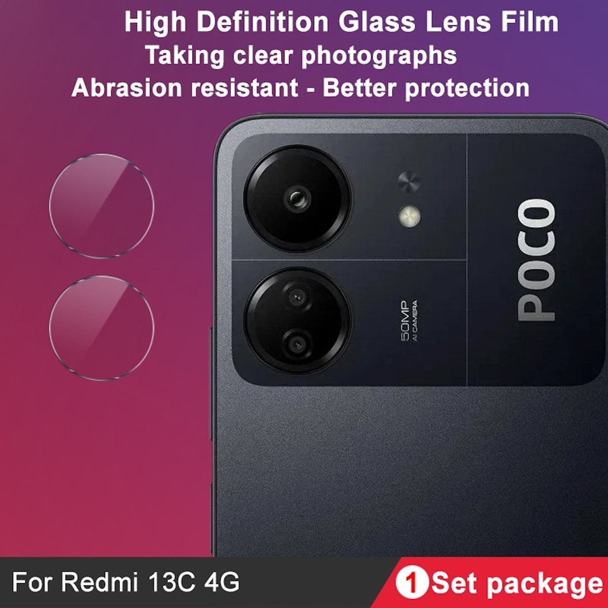 WIGENTO Schutzglas Kamera Linse Schutzglas(für Redmi 13C) Xiaomi
