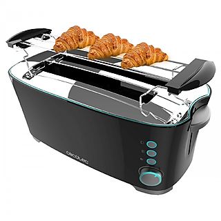 Tostadora horizontal - CECOTEC Toast&Taste Extra Double B, 1350 W, 2 ranuras, Black