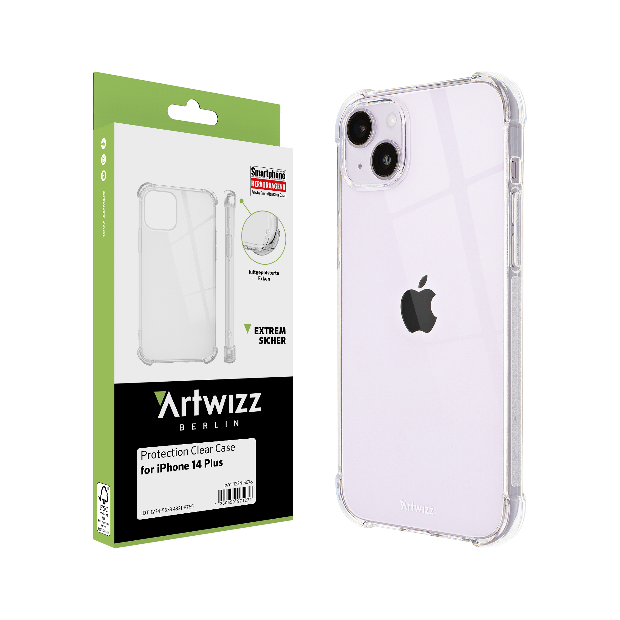 Backcover, iPhone ARTWIZZ Case, Transparent Protection Clear 14 Apple, Plus,
