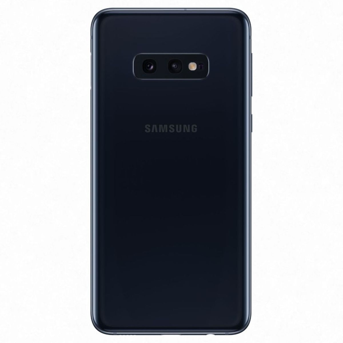 Tył granatowego smartfona Samsung. Telefon ma konfigurację podwójnego aparatu i widoczne jest logo Samsung.