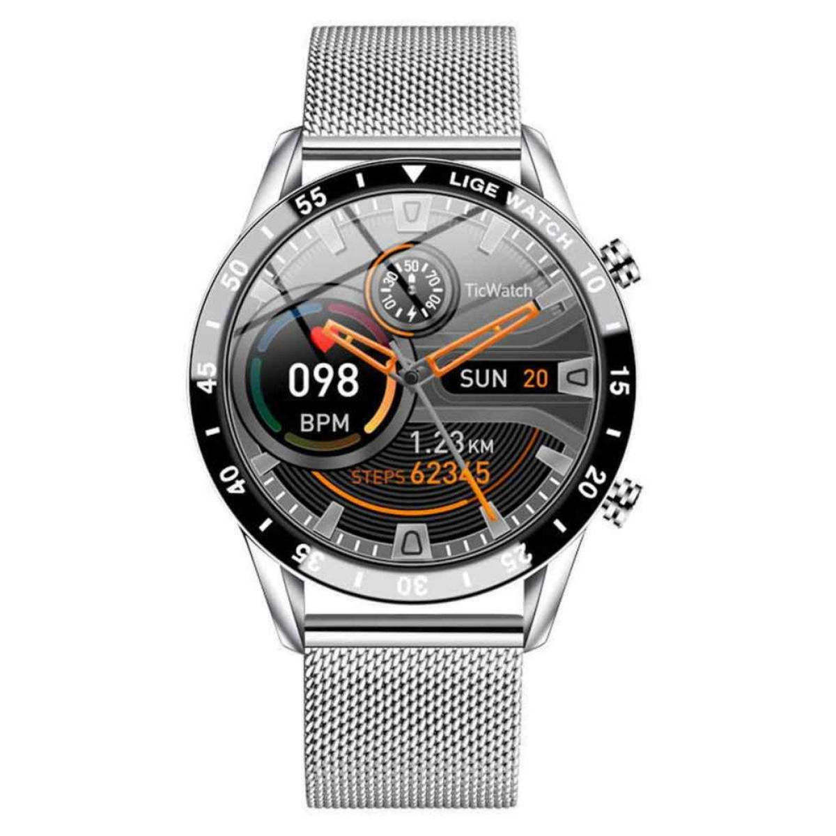 Smartwatch Silber ELKUAIE BW0189 Edelstahl,