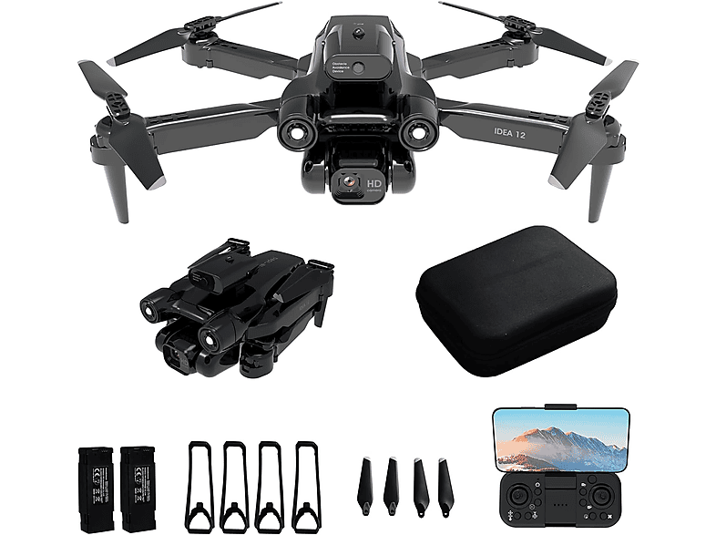 IDEAL mit 1080P Kamera 90° Elektrische Verstellung Drohne, Schwarz