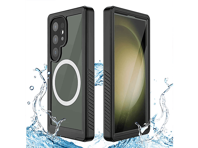 WIGENTO MagSafe 360 Grad Wasserdichte Galaxy Full S24 Full Ultra, Schwarz Body Cover, Samsung, Hülle