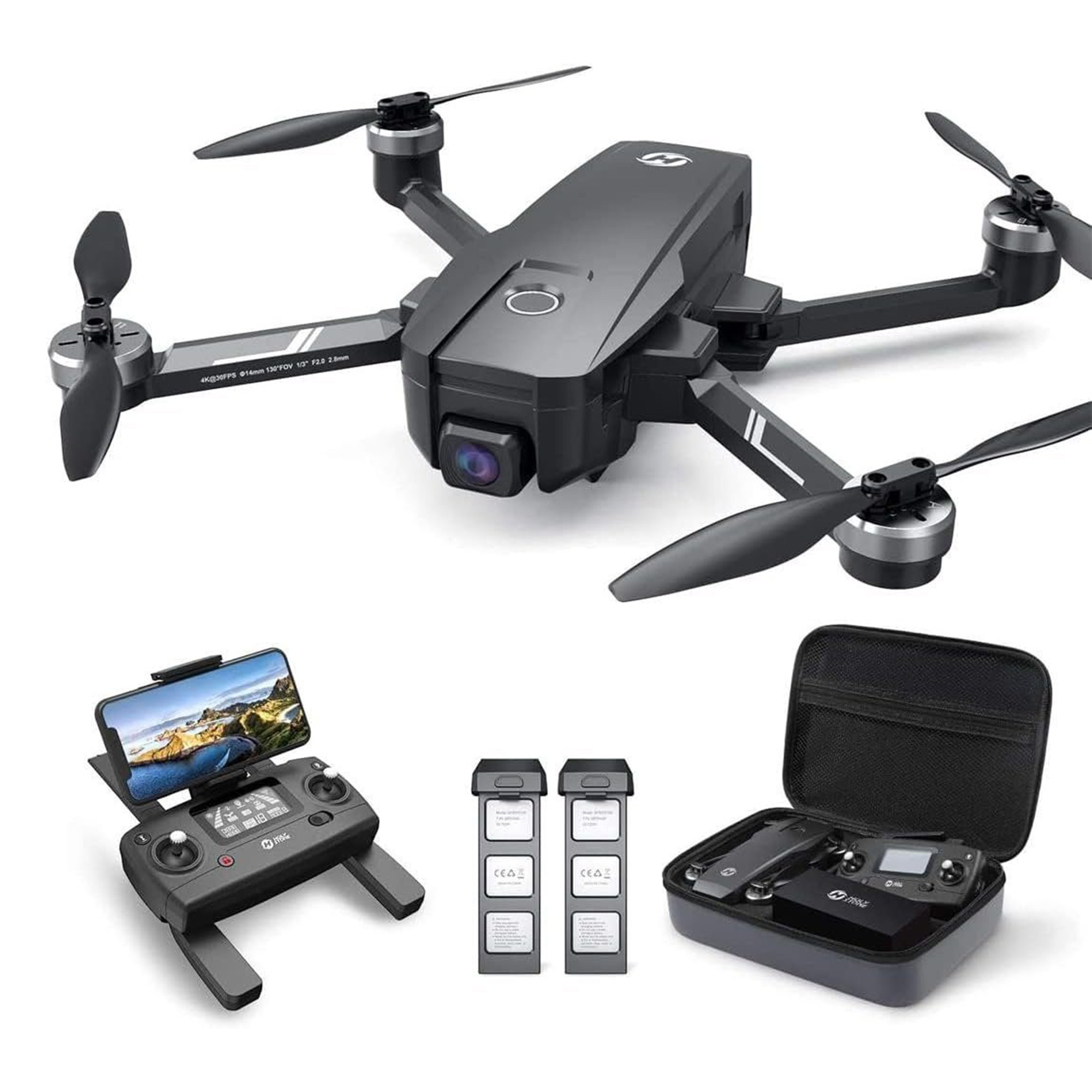 Drohne, EIS 4K UHD Schwarz Kamera Quadrocopter GPS STONE mit