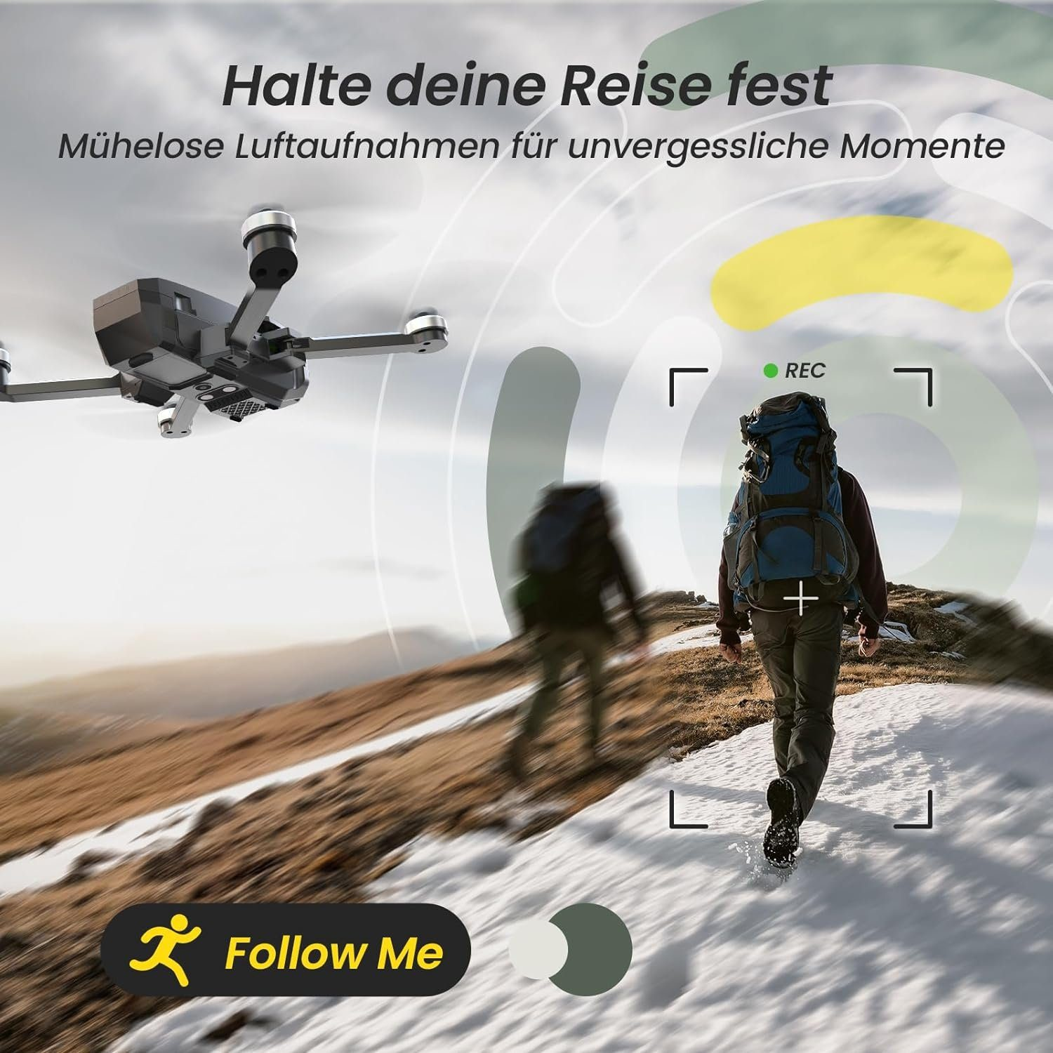STONE GPS mit 4K UHD Quadrocopter EIS Kamera Drohne, Schwarz