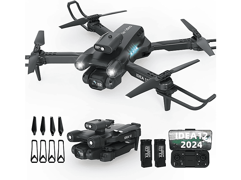 LEXIVON mit 2 Kamera mit Aktiven Hindernisvermeidung Drohne, Schwarz