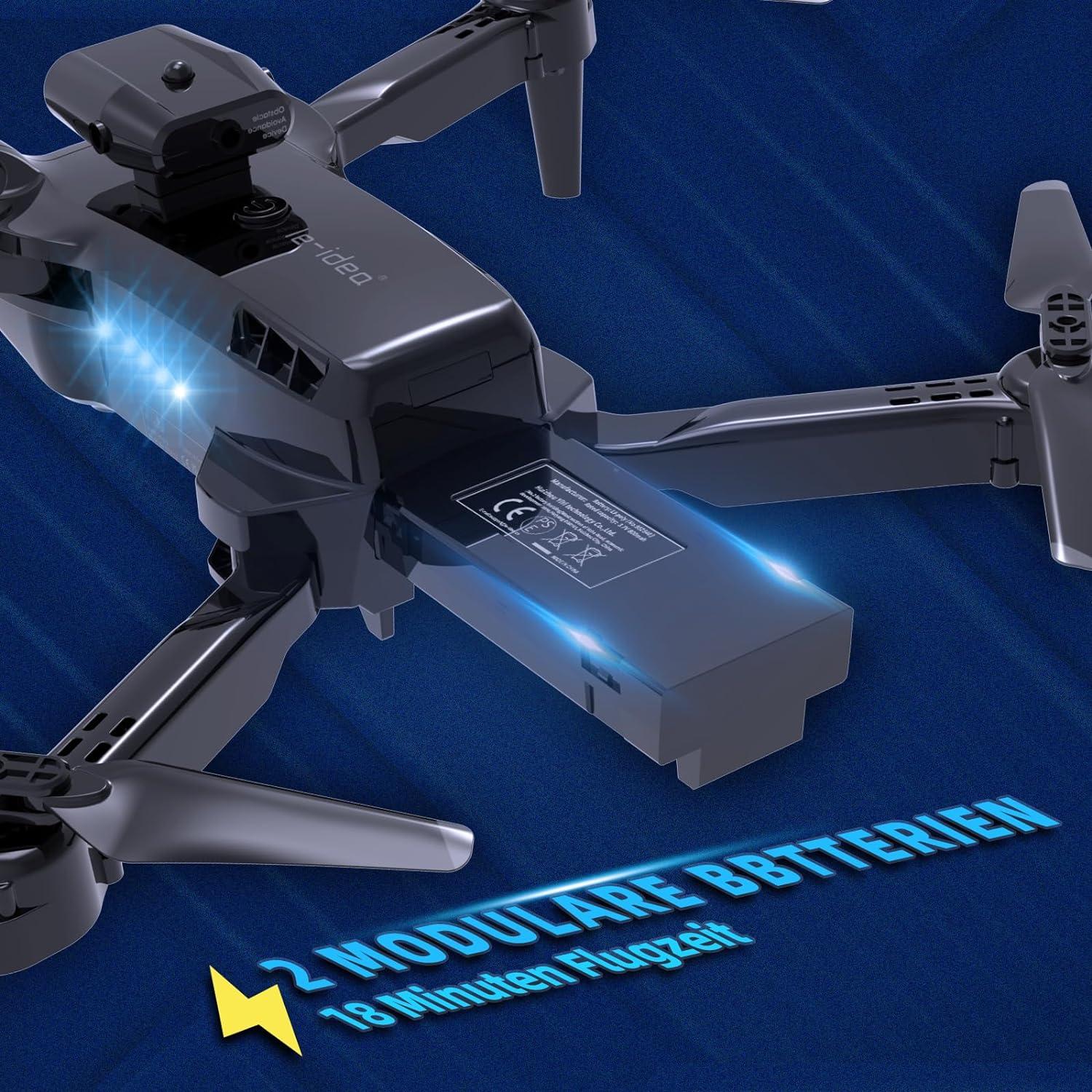 2 Schwarz Hindernisvermeidung LEXIVON Drohne, Aktiven mit mit Kamera